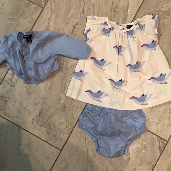 Gap baby girl dress and sweater - Picture 1 of 7